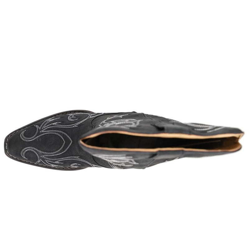 ROPER Womens Riley Embroidered Snip Toe Casual Boots Mid Calf Low Heel 1-2" - Black - Size 10 B - Image 4